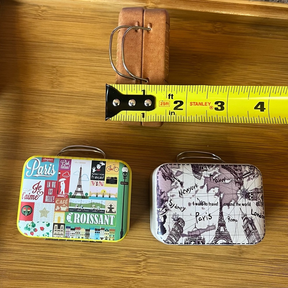 New 3pcs Europe Style Vintage Suitcase Shape Metal Tin Can container - Picture 6 of 14